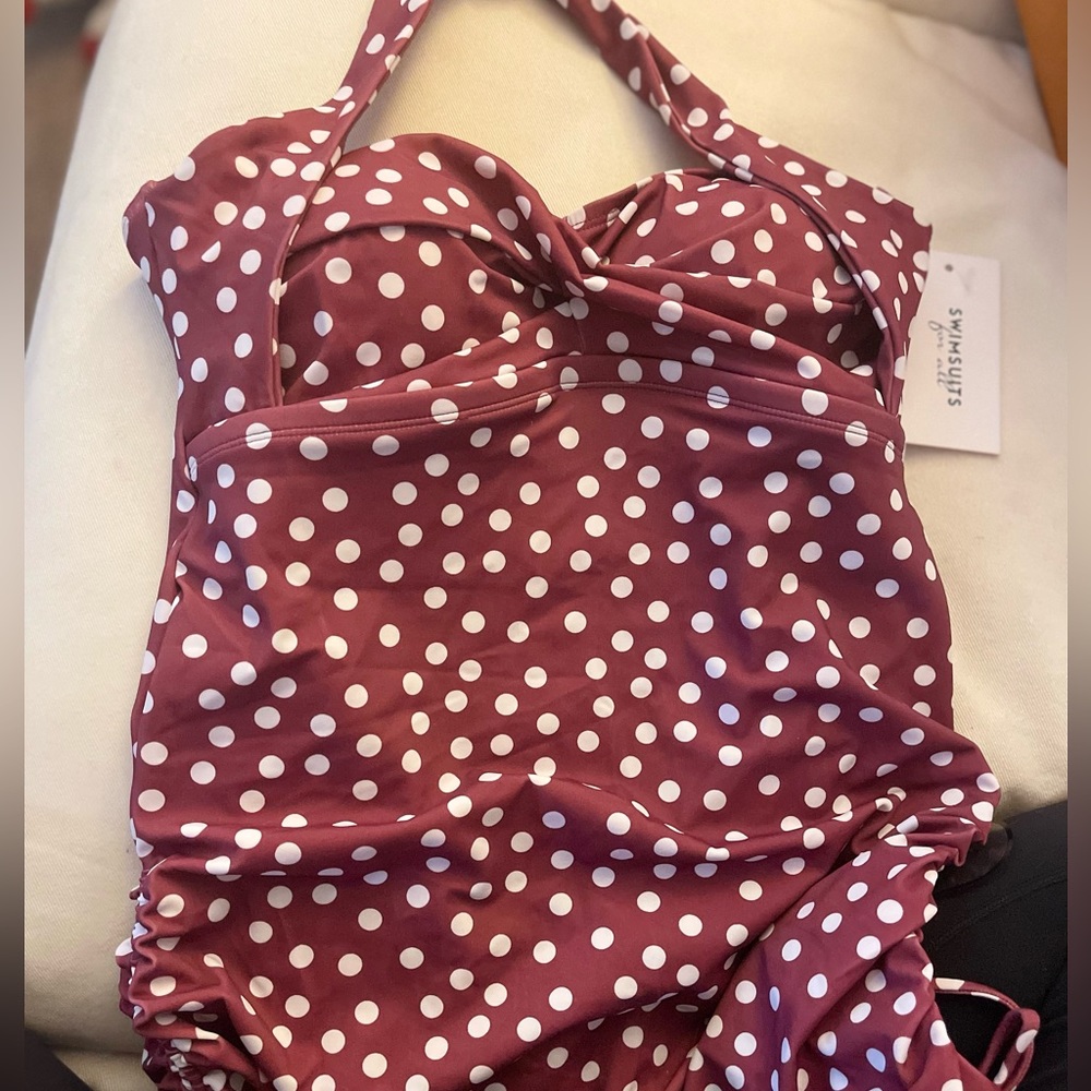 New with tags- Swimsuits for all bathing suit, SZ 12, plumberry retro style